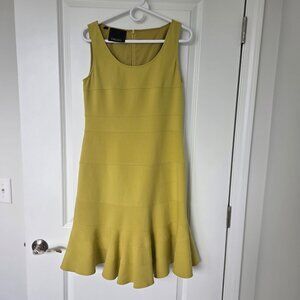 Vintage Carlisle Dress Sleeveless Elegant Mermaid Flounce Hem Midi Green W 6